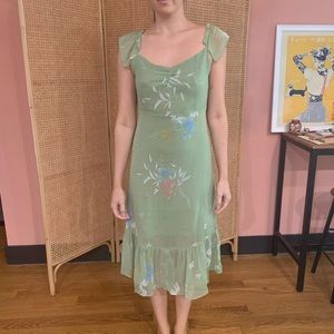 Urban Outfitters Green Floral Dress